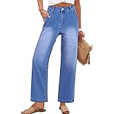 ANRABESS Womens Jeans High Waist Straight Leg Stretchy Ankle Length Denim Pants with Pockets