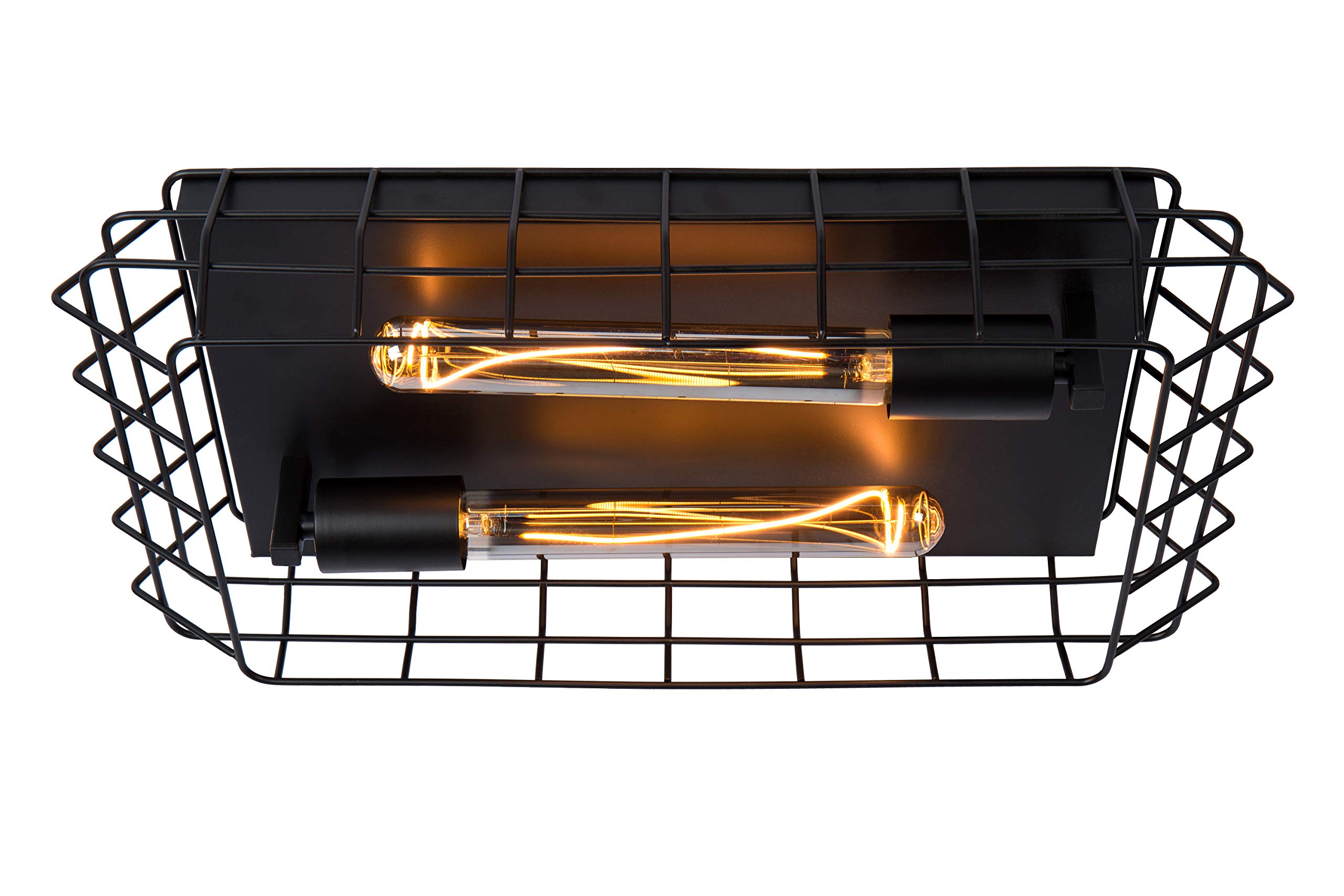 LUCIDE Lattice - Flush Ceiling Light - 2xE27 - Black