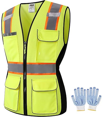 Weighted Vest For Women Women's Hi-Vis Safety Vest - ANSI Compliant 9-Pocket Reflective Mesh (Black/Yellow) Safety Jacket Reflective Weighted Vest For Women Women's Hi-Vis Safety Vest - ANSI Compliant 9-Pocket Reflective Mesh (Black/Yellow) Safety Jacket Reflective