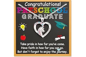 Shonyin Kindergarten Preschool Graduation Necklace for Girls Daughter Granddaughter Niece Sister Student (Unicorn- wish the little girl luck, brave, happy)