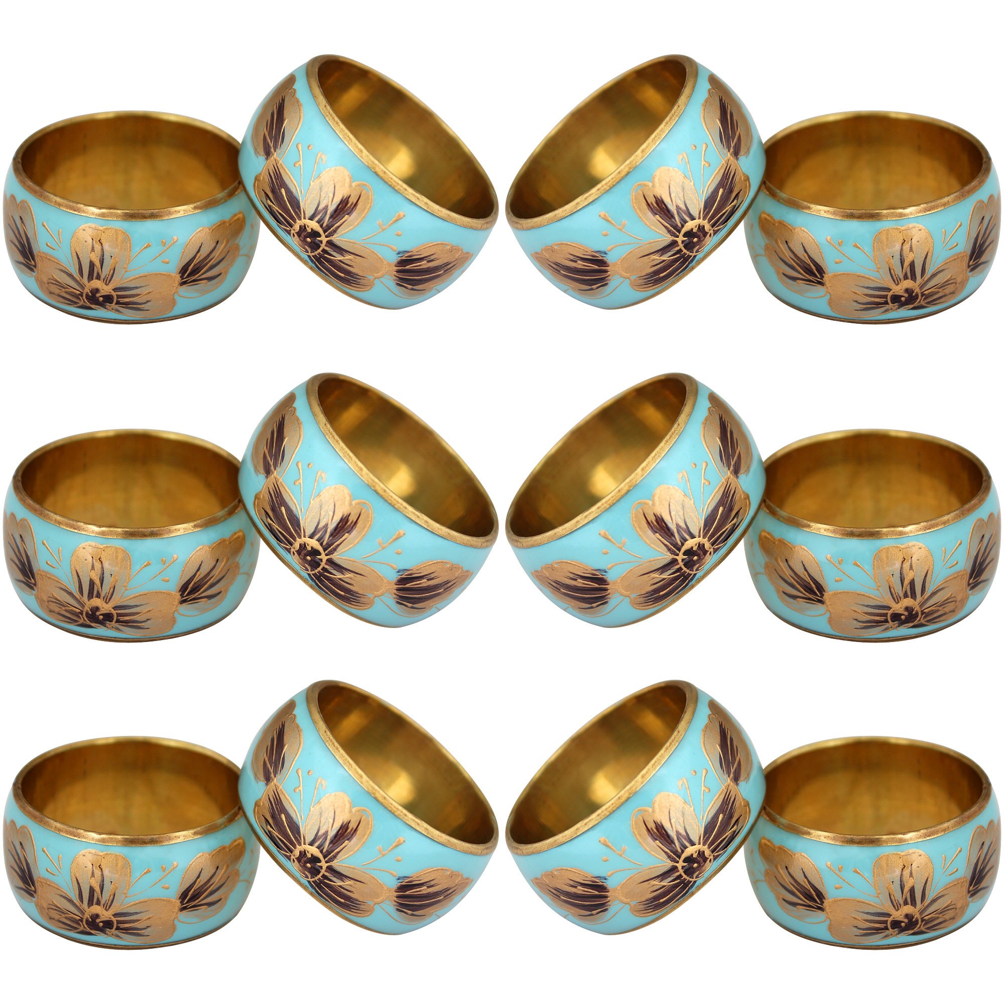 Round Napkin Rings Set of 4, Colorful Napkin Rings Bulk, Serviette Adornment for Table Settings, Modern Napkin Holder Buckles for Dinner Table Decor, Weddings, Christmas, Banquets, Party, Easter