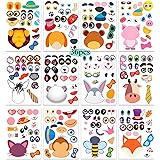 DmHirmg Make Your Own Stickers for Kids,Make a Face Stickers for Kids,Make-a-Face Stickers,12Amimal Designs,36Pack Stickers P
