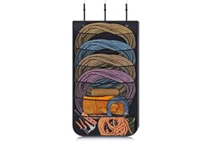 Yiyiring Horse Trailer Organizer Hanging Roping Rope Horse Trailer Door Caddy Organizer Grooming Bag Accessories Storage for Stable Door, Black, 42" x 24"