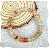 Rainbow Agate Bracelet, 7mm Natural Gemstone Rainbow Agate Beaded Bracelet for Women, Bohemian Handmade Crystal Bracelet Spiritual Jewelry
