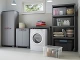 Keter Stilo Plastic Cabinet Charcoal 68 x 39 x 173 cm with 4 Shelves view 2