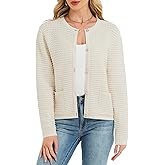 Hody Lovy Women's Knit Cardigan Sweaters Casual Long Sleeve Open Front Button Down Trendy Jackets Outerwear