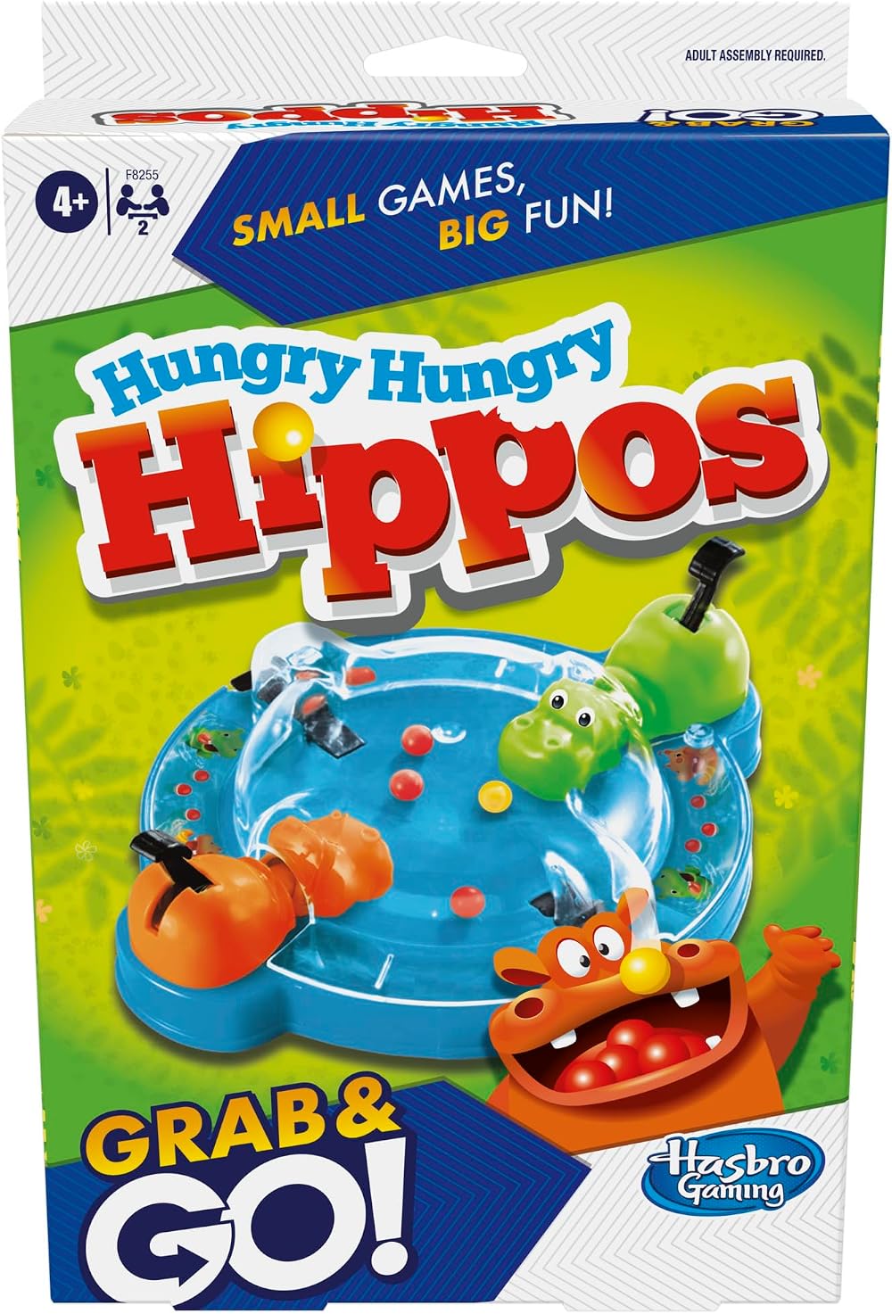 Hasbro Gaming Hungry Hungry Hippos Travel Game for Kids 4+ Portable Marble