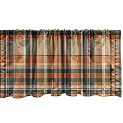 Ambesonne Autumn Plaid Window Valance, Fall Harvest