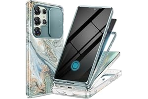 GVIEWIN for Samsung Galaxy S25 Ultra Case, [Slide Camera Cover & Built-in Anti-Spy Privacy Screen Protector] [2 Front Frame] 