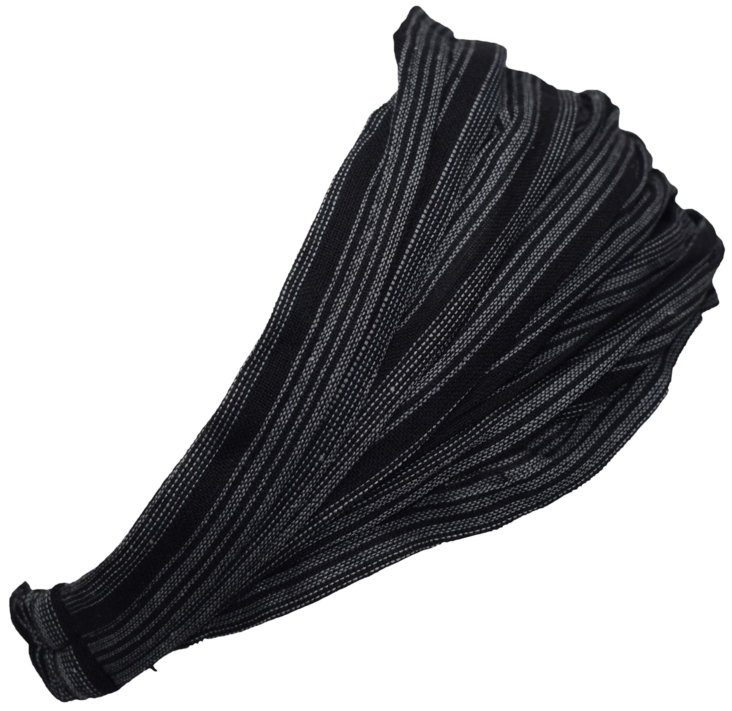 Gheri Cotton Elastic Hippie Bohemian Bandana Headband Striped Black