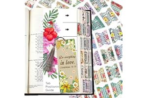CUALFEC Bible Index Tabs New & Old Testament Tabs Matte Laminated Floral Design - 122 Pcs (Floral)