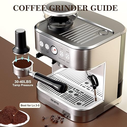 Fricoffee Espresso Machine with Grinder Espresso Maker Stainless