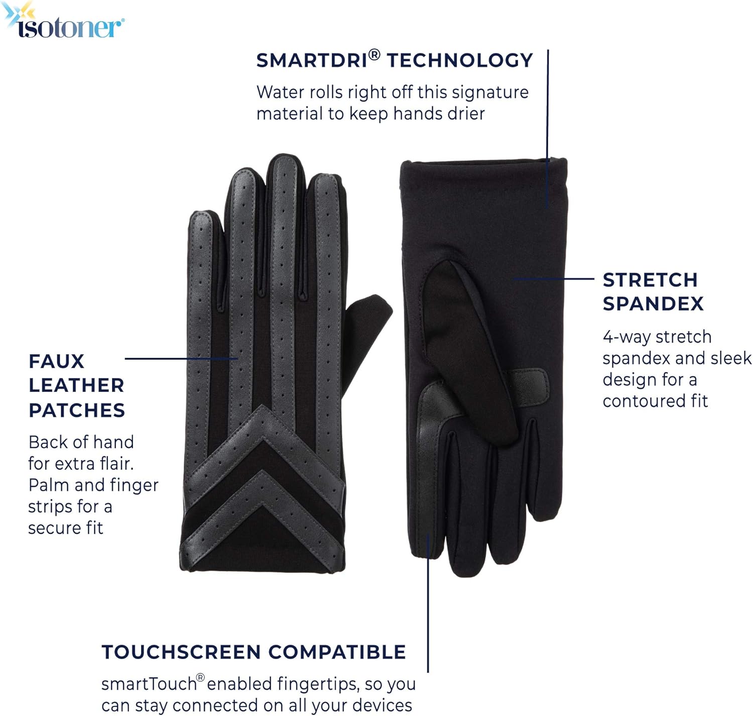 isotoner Men’s Spandex Touchscreen Cold Weather Gloves at  Men’s Clothing store