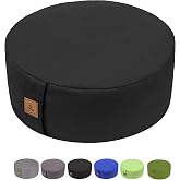FelizMax Zafu Buckwheat Meditation Cushion,D=13"/16" H=5.5",Round Zabuton Meditation Pillow,Yoga Bolster Kneeling Pillow Premium Yoga Pillow for Sitting on Floor Zippered Cotton Cover
