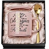 Coworker Leaving Gifts for Women, Chance Made Us Colleagues Coffee Cup, Funny Going Away Farewell Gifts for Coworkers Female, Birthday Thank You Gift, 14oz Pink Marble Gold Print Mug, Nicely Boxed