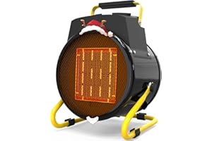 Buyplus Outdoor Heaters for Patio, 1500W Portable Garage Heater with Overheat Protection & 3S Fast Heating, Non-Slip Cushion, Electric Space Heater for Patio, Garage, Bedroom, Office, Black