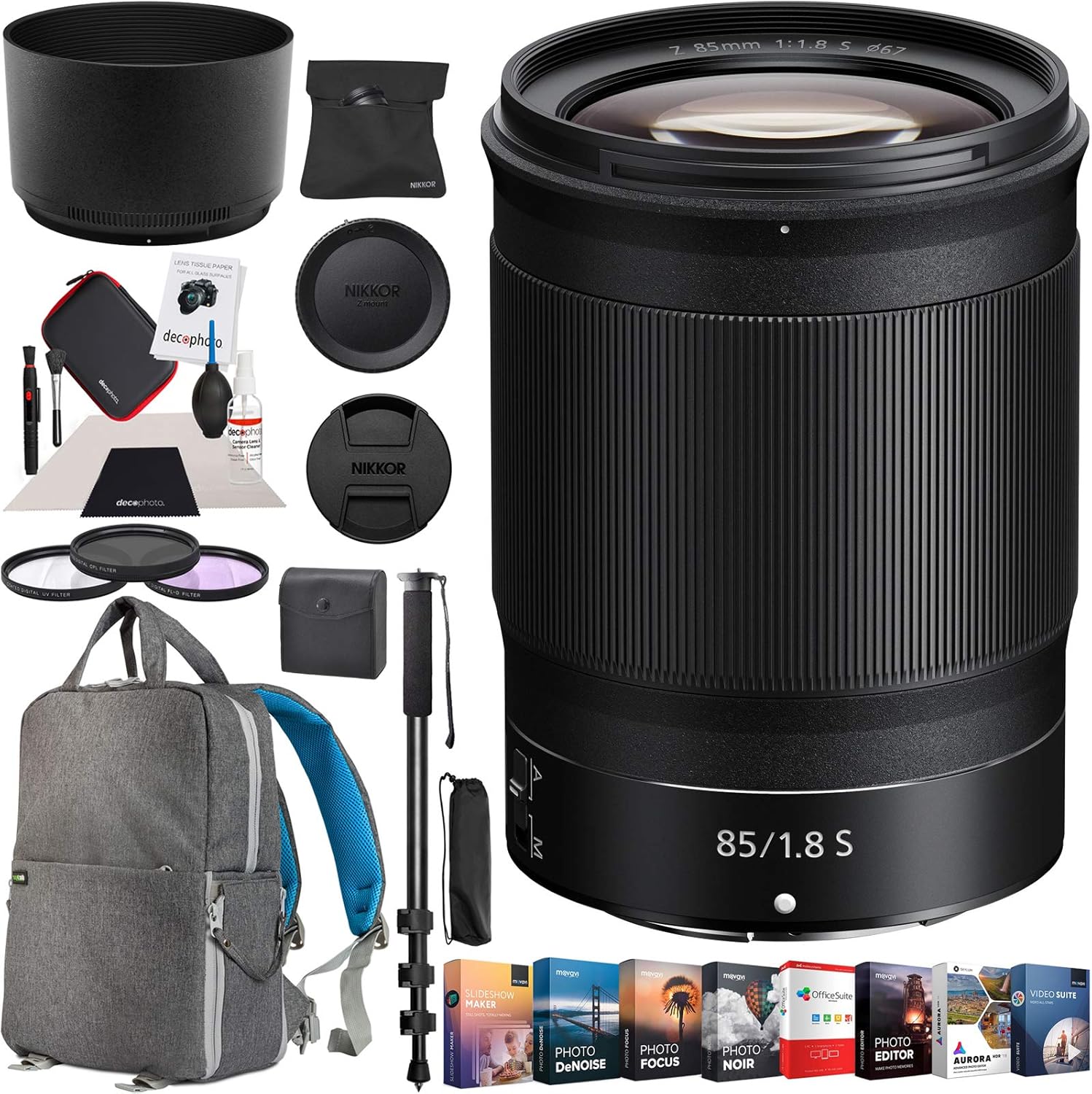 Nikon NIKKOR Z 85mm f/1.8 S S Lens for Z Mount Mirrorless Camera 20090 with 67mm