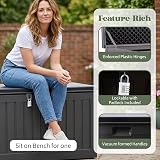 Olsen & Smith 270L Garden Storage Box Bench Seat Lockable Waterproof view 4