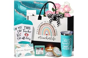 MAYICIVO Best Teacher Appreciation Gifts for Women Teacher Gifts, End of Year Teacher Gifts from Student, Funny Gifts for Teachers w/Canvas Tote Bag for Thank You Retirement Christmas Birthday Back to School