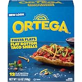 Ortega Fiesta Flats, Flat Bottom Taco Shells, 12 Shells (Pack of 6)