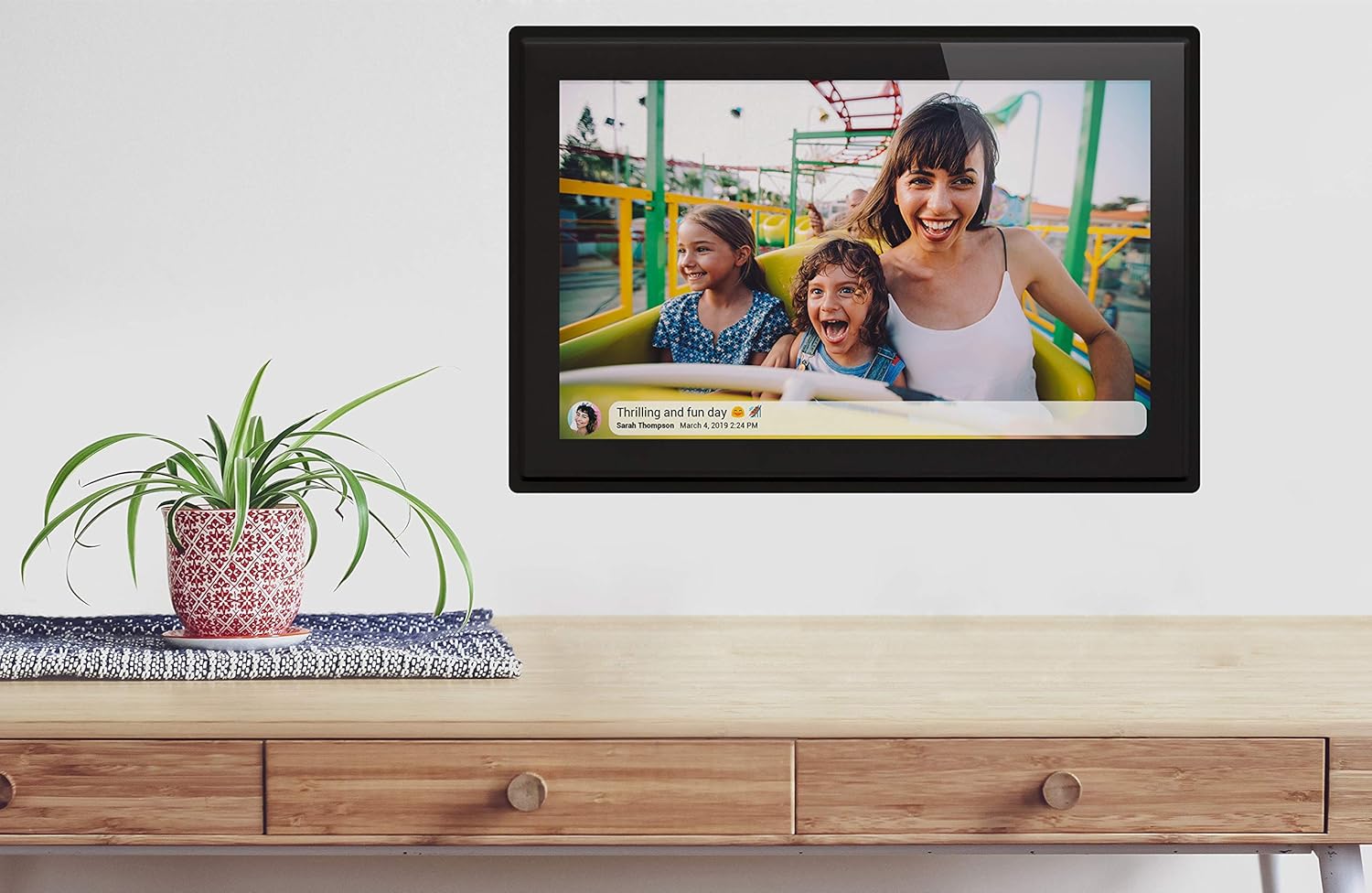 Feelcare 15.6 Inch 16GB WiFi Digital Picture Frame with FHD 1920x1080 IPS Display, Touch Screen, Send Photos or Small Videos from Anywhere in The World, Wall Mountable, Portrait and Landscape(Black) : Electronics