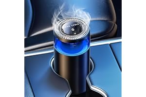 AMOR LYRIS Smart Car Air Fresheners, Ambient Light & Mist Fragrance, Auto On/Off Car Air Freshener Diffuser, Adjustable Intensity, Premium Scents Refill, Lasts 1000 Times, Built-in Battery, Ocean