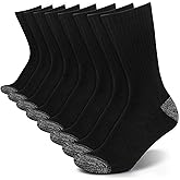 OnniHazo 8 Pairs Mens Crew Socks Cushioned Moisture Wicking Athletic Heavy Duty Performance Work Training Socks