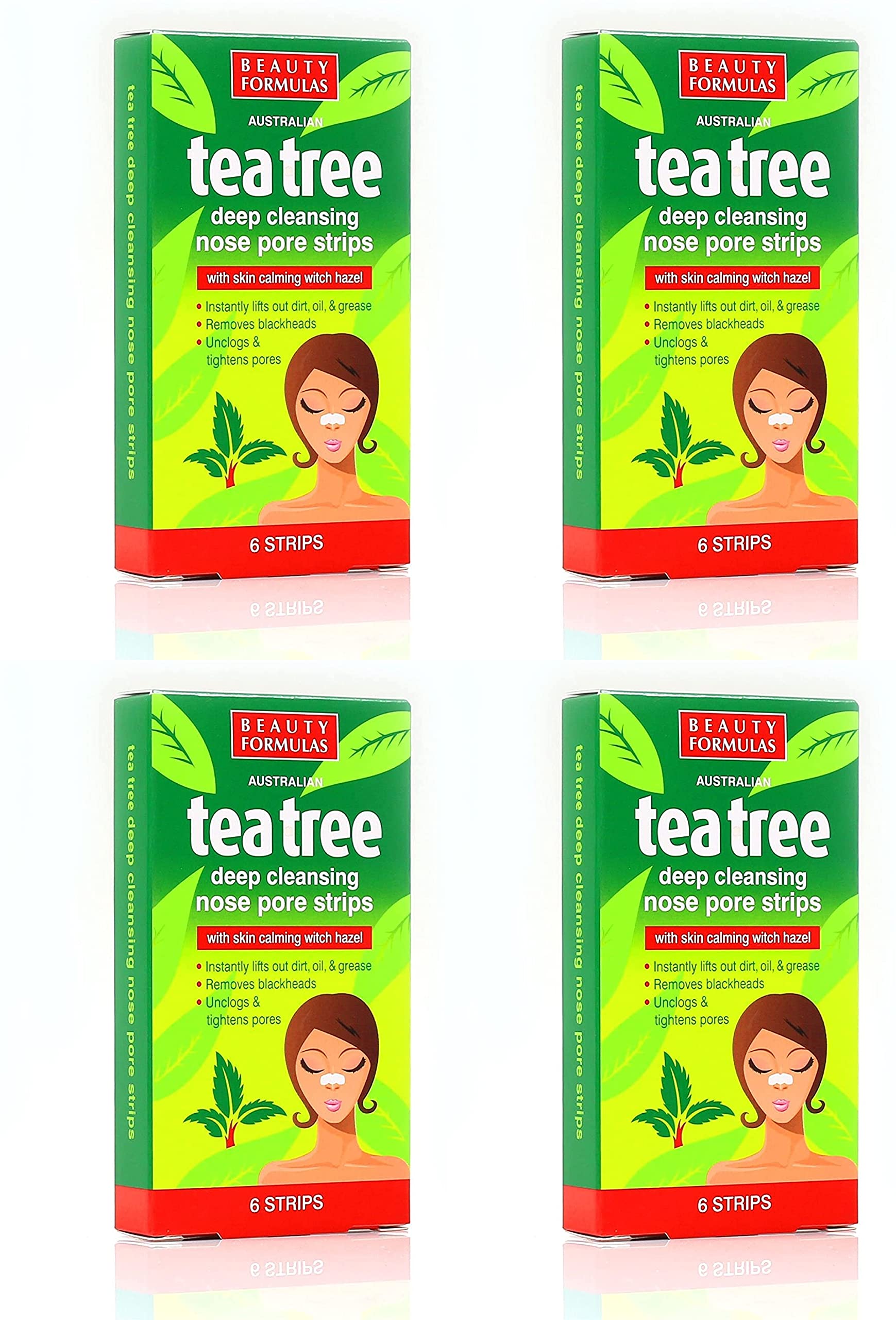 24x Australian Tea Tree & Witch Hazel Nose Strips | Removes Blackheads, Unclogs & Tightens Pores