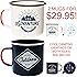 Adventure Enamel Camping Mug - 2 Pack LARGE 16oz of Love, Morning Coffee Mug - (455ml) Tin Cup Campfire Mug For Outdoors, Breakfast Wanderlust Travel Cup For The Happy Camper!