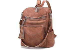 OPAGE Leather Backpack Purse for Women Fashion Tassel Ladies Shoulder Bags Designer Large Backpack Travel Bag