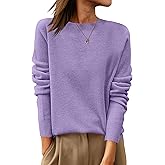 ANRABESS Womens 100% Wool Sweaters Crewneck Long Sleeve Work Business Casual Basic Sweater Tops 2025 Fall Outfits