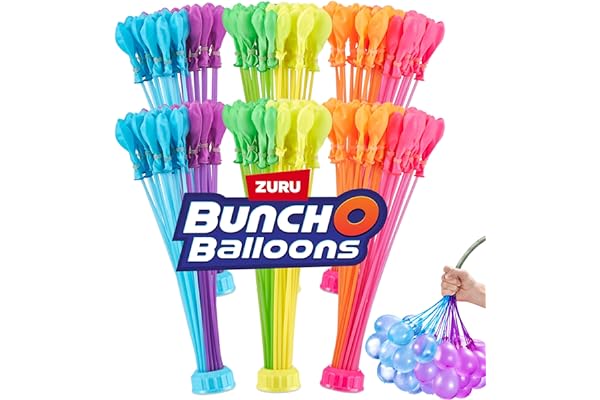 Bunch O Balloons Tropical Party (6 Pack) by ZURU, 200+ Rapid-Filling Self-Sealing Tropical Colored Water Balloons for Outdoor Family, Friends, Children Summer Fun (6 Pack)