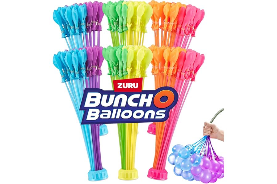 Bunch O Balloons Tropical Party (6 Pack) by ZURU, 200+ Rapid-Filling Self-Sealing Tropical Colored Water Balloons for Outdoor Family, Friends, Children Summer Fun (6 Pack)