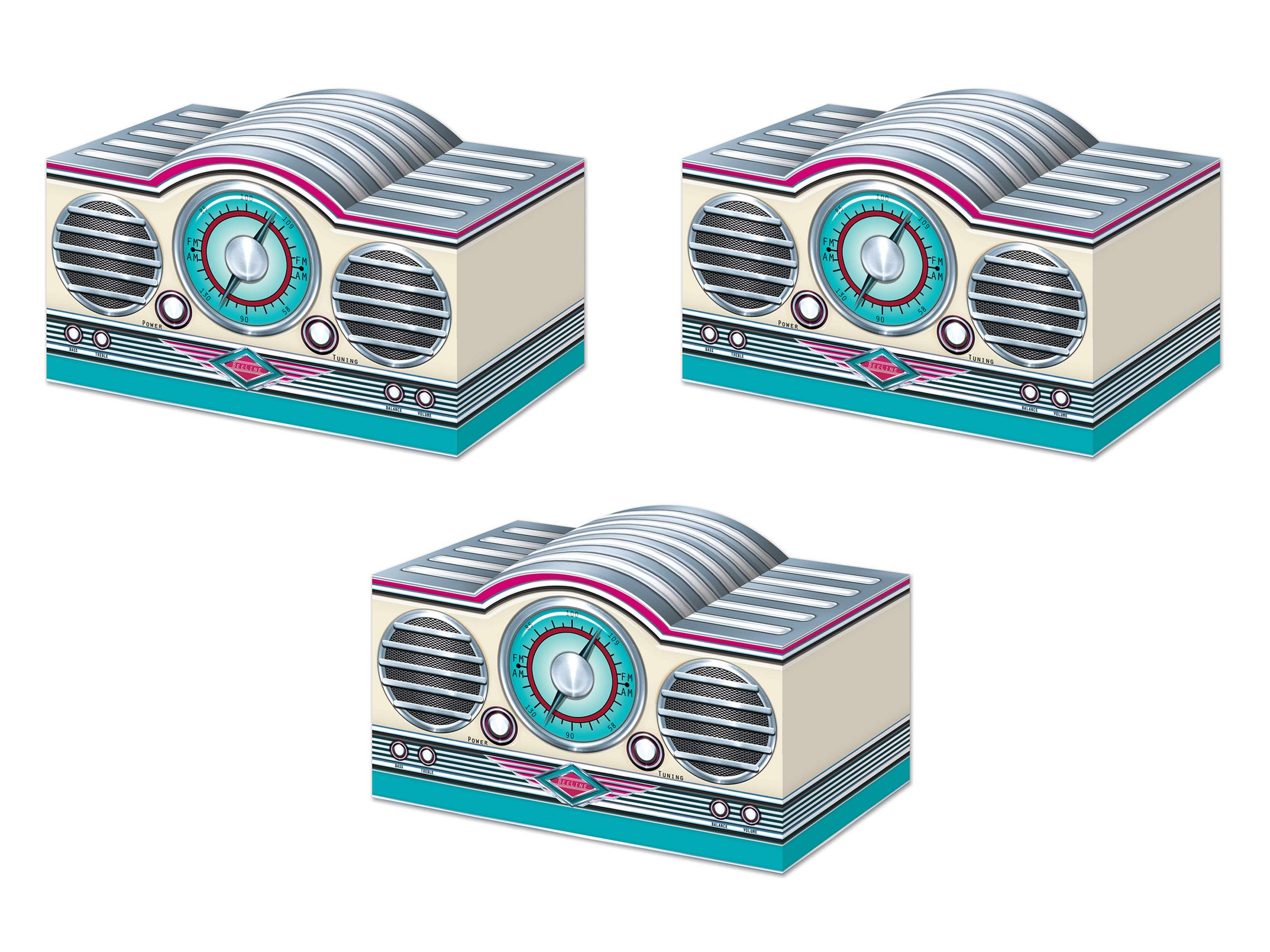 Beistle 3-D Rock & Roll Radio Centerpieces, 5.75