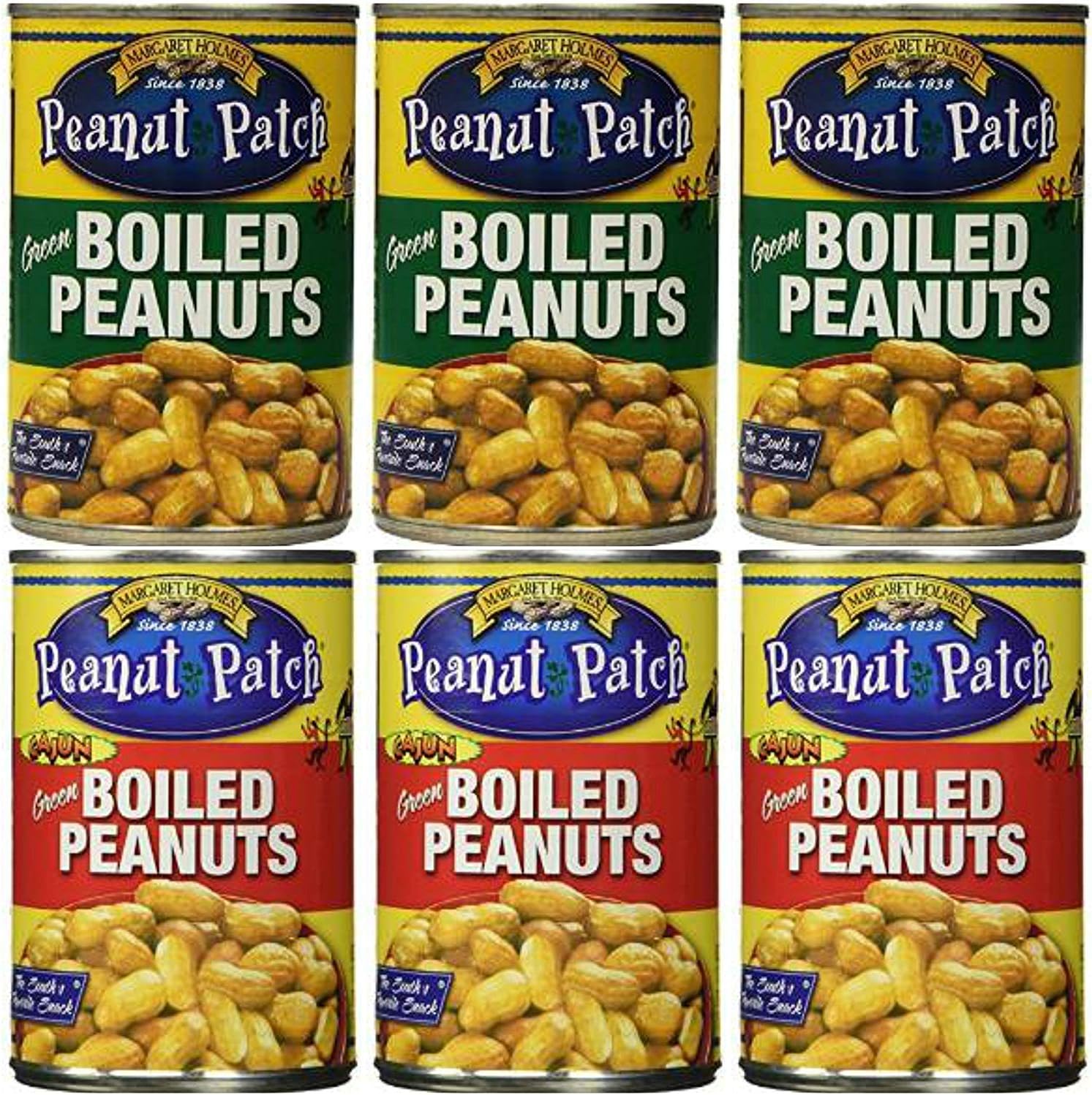 3 Pack Boiled Peanuts and 3 Pack Cajun Boiled Peanuts (Total of 6) - PACK OF 3