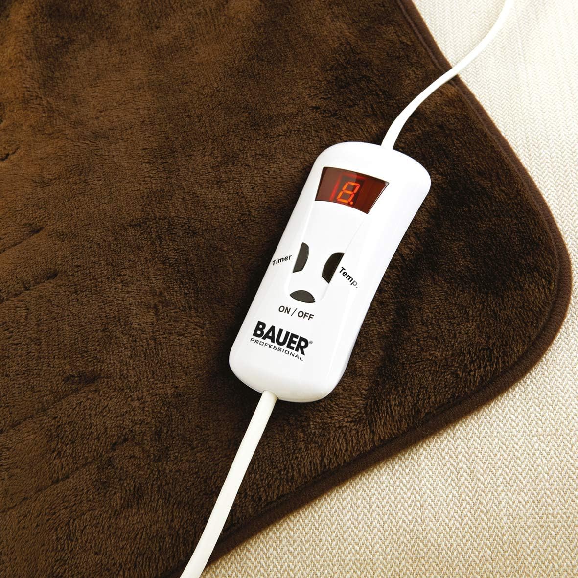 Bauer Professional Electric Heated Throw Blanket, Soft Fleece (120 x 160cm), 10 Heat Settings, 1-9h Timer, Auto Shut-Off - Image 5