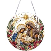 Pearl Diamond Art Kits for Adult, Hanging Ornaments Diamond Painting Kit | Christmas Christian Jesus DIY Funny Pearl Diamond Dots Crafts for Gem Art Dot Art for Adults Home Wall Decor for Teens 7x7 in