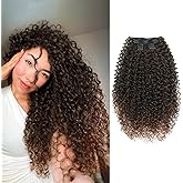 Molefi Curly Clip in Hair Extensions Clip Ins for Women,6PCS Deep Wave Protein Silk Hair Extensions Natural Soft Long-lasting Curl, Beginner-Friendly