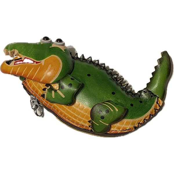 Crocodile　CoinCase　　 ANTIQUE Crocodile coin case with coin purse key case unused blue brand