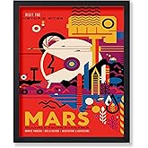 Poster Master Vintage Mars Poster - Visions of the Future Print - Space & NASA Art - Gift for Astronomers, Outer Space Enthusiasts - Decor for Living Room, Office, Bedroom - 8x10 UNFRAMED Wall Art
