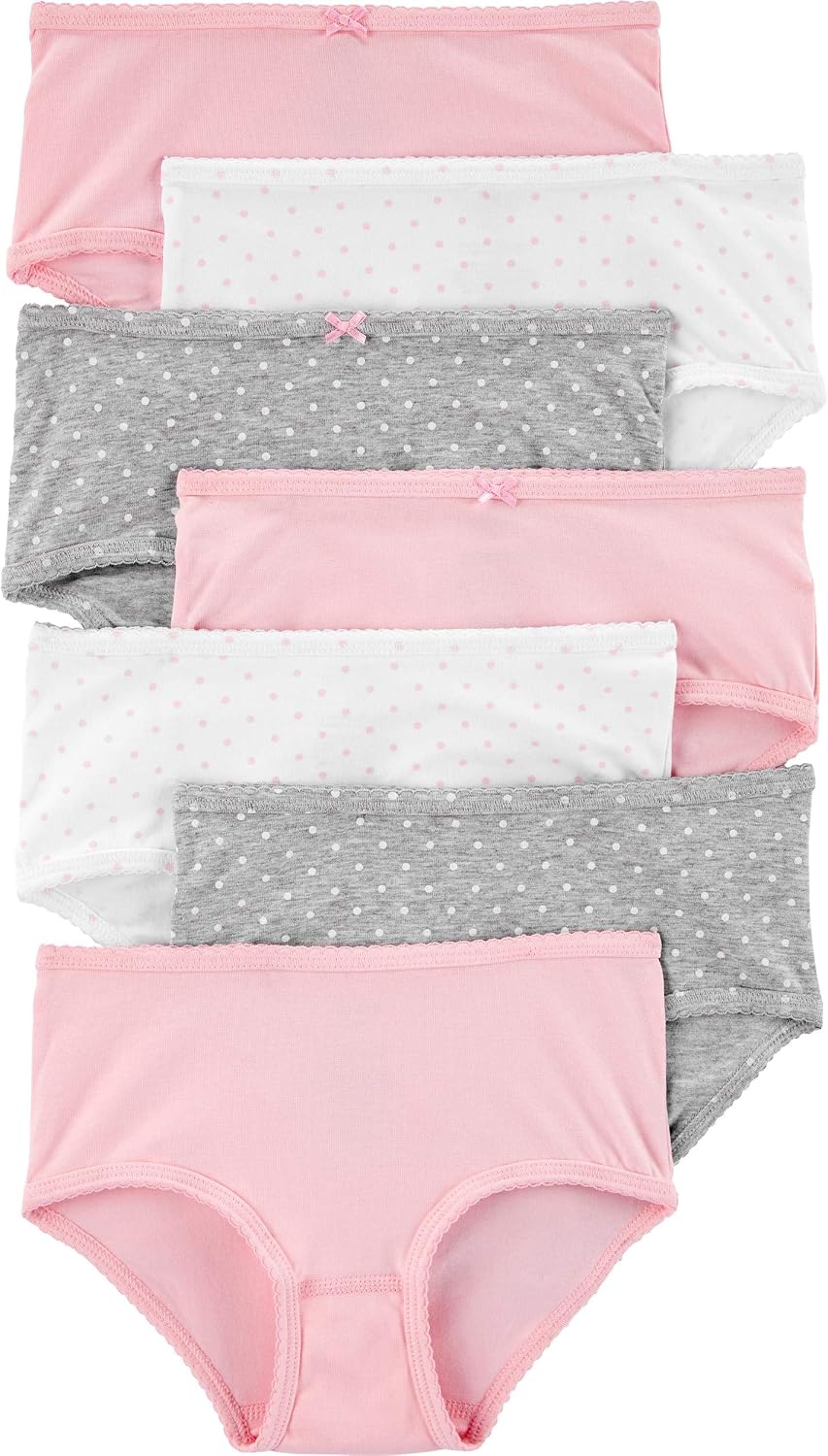 Carter's 7pc Kid Girl Black/White/Pink Stretch Cotton Briefs main image 1