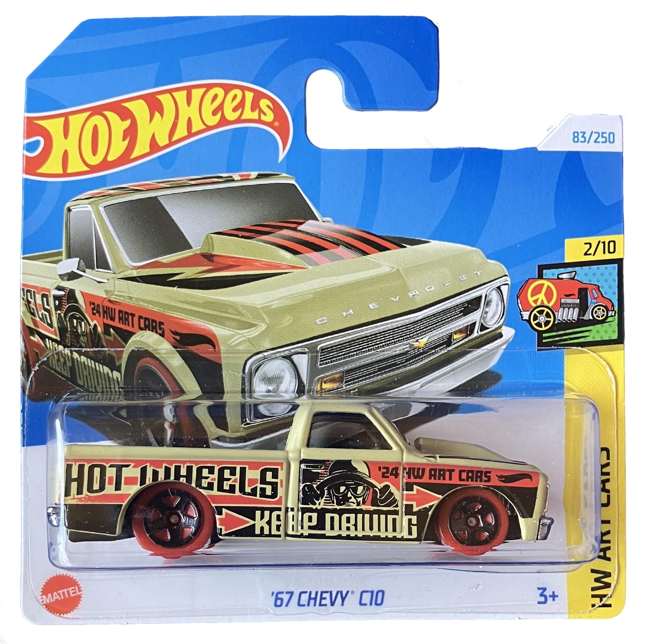 Hot Wheels - '67 Chevy C10 - HW Art Cars 2/10 - HTB72 - Short Card - Pickup Truck - GM - Mattel 2024-1:64