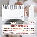 DONYER POWER Convector Radiator Heater 2000W White Adjustable Thermostat Free view 3