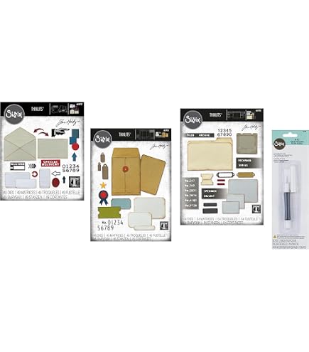 Set Di Fustelle Sizzix Thinlits 45 Pezzi – Collezione Tim Holtz Capitolo 3 (2022) – Per Big Shot, Taglio Di Precisione, 665926