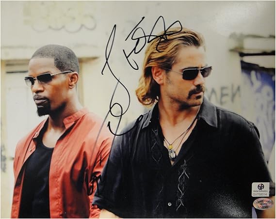 Jamie Foxx Colin Farrell Dual Hand Signed 11x14 Photograph Miami