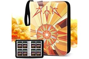 Tombert TCG Cards Binder Compatible with MTG Trading Cards, 400 Cards Capacity, Card Holder Album for PTCG Cards, Baseball Cards (Yellow)