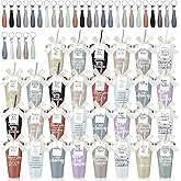 Tioncy 30 Sets Employee Appreciation Gifts Bulk 24 oz Plastic Tumbler with Lid and Straw Reusable Coffee Cups with Keychain Bowknot Card Christmas Gifts for Coworker Staff Worker Favors(Encourage)