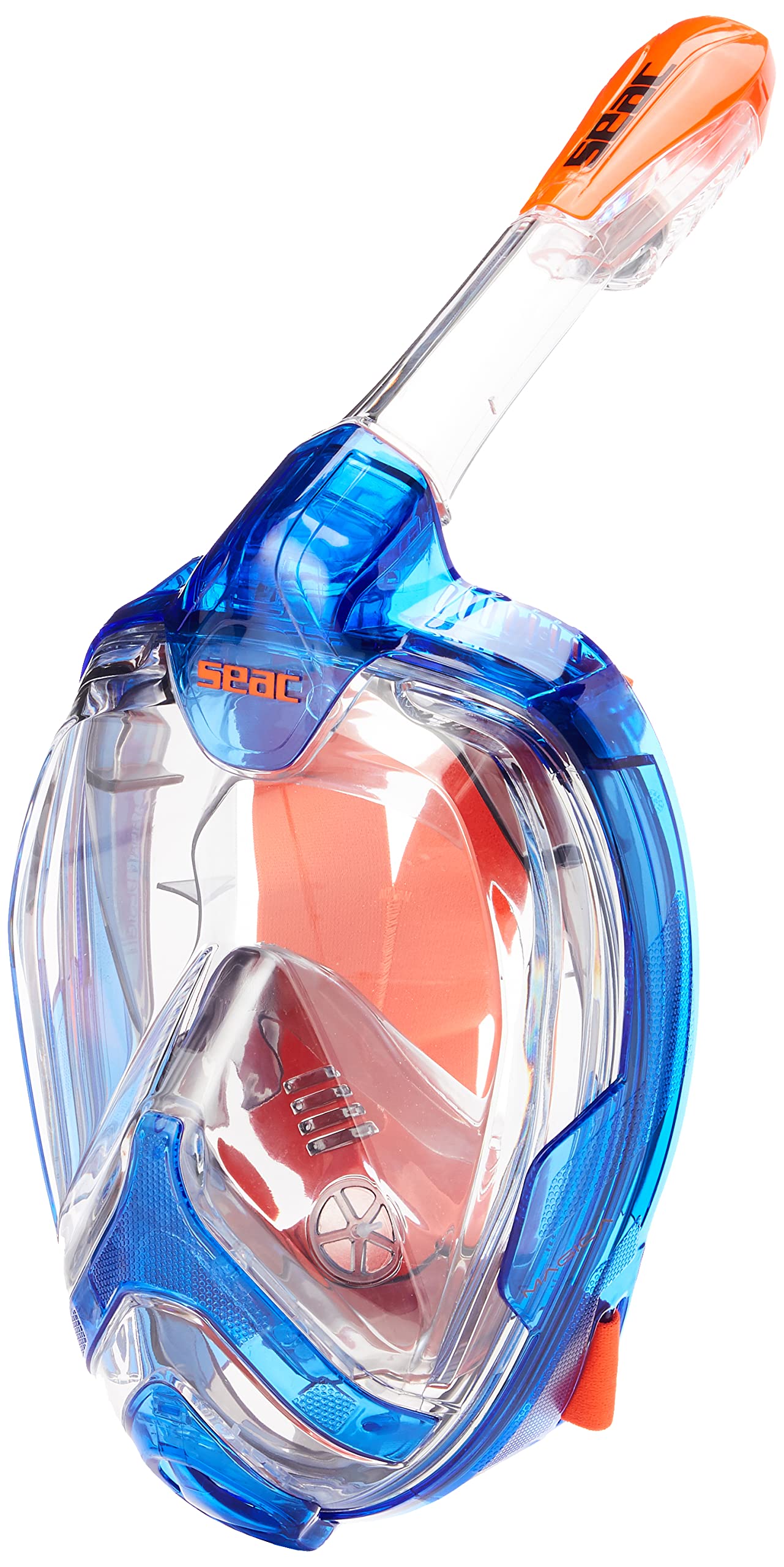 Seac Magica, Full Face Antifog Snorkelling Mask with Soft Facial Skirt in 4 Sizes, Exhalation Valve and Dry Snorkel Top