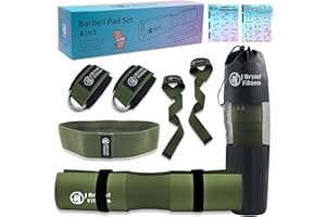 J Bryant Barbell Pad Set with 2 Ankle Straps for Cable Machines Hip Resistance Band Weight Lifting Straps Thick Cushion Hip-Thrusts Pad with Carry Bag for Squats Bench Press Workout