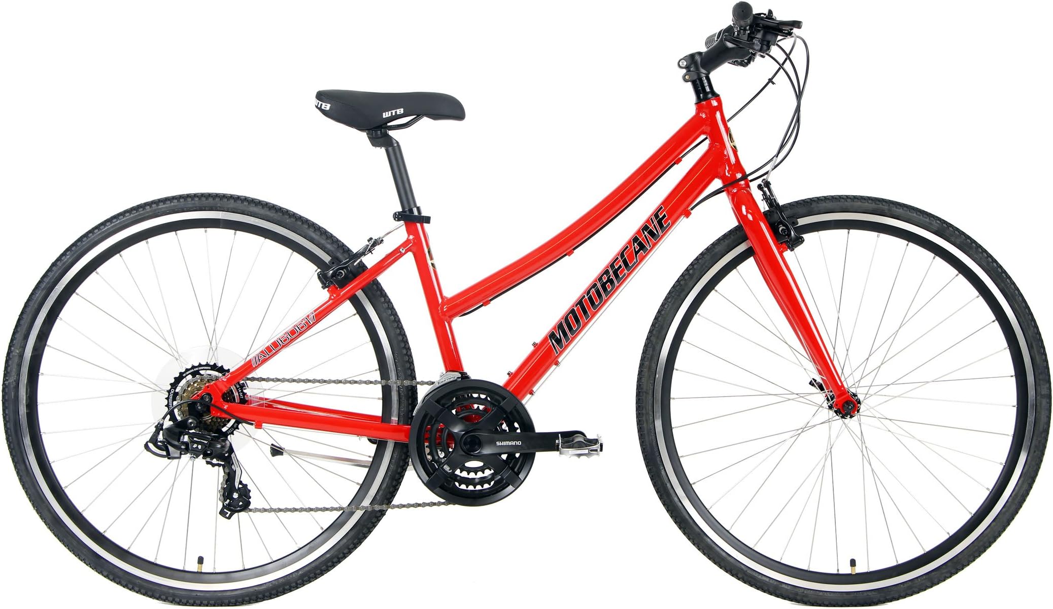 Motobecane 2018 Cafe 21 Speed Shimano Equipped Flat Bar Road Fitness Hybrid Aluminum Bicycle